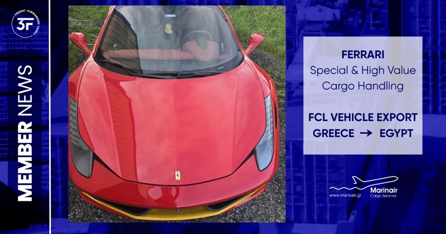 Marinair Manages FCL Vehicle Export From Greece to Egypt